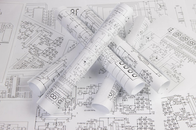 Elektronica en techniek Gedrukte tekeningen van elektrische circuits