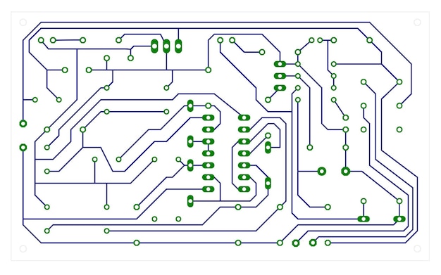 Foto elektronische circuit track board schema op witte achtergrond