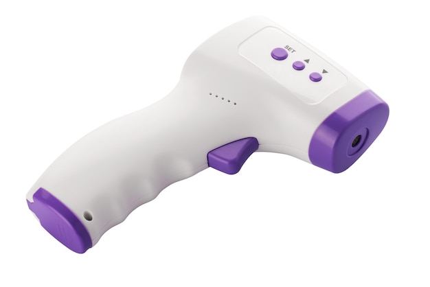 Elektronische infrarode contactloze thermometer geïsoleerd op wit