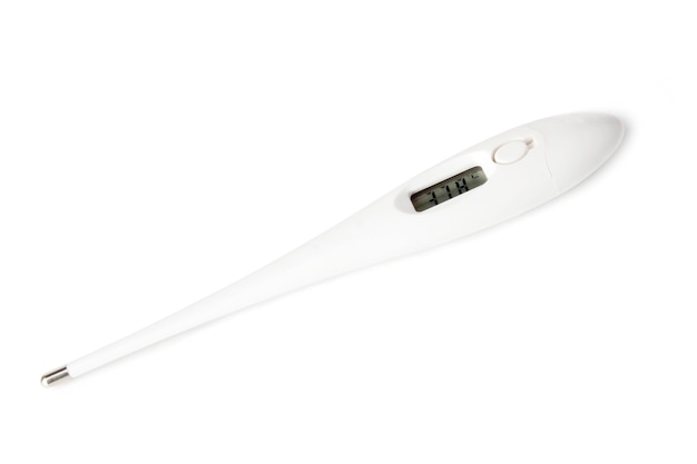 Elektronische medische thermometer geïsoleerd op een witte achtergrond