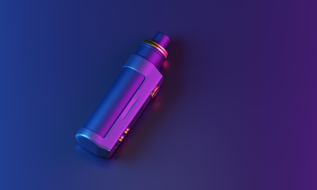 Elektronische Sigaret Pod mod vape Blauwe en roze achtergrond 3D-rendering