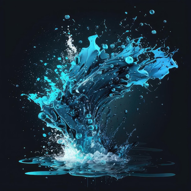 Element water splash vfx game ai generato