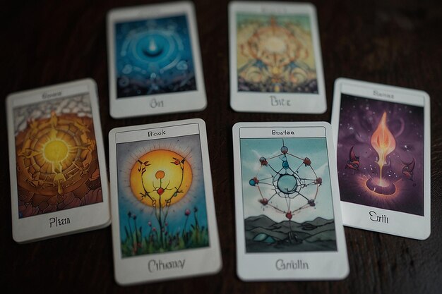 Foto elemental alchemy tarot deck van chemische elementen