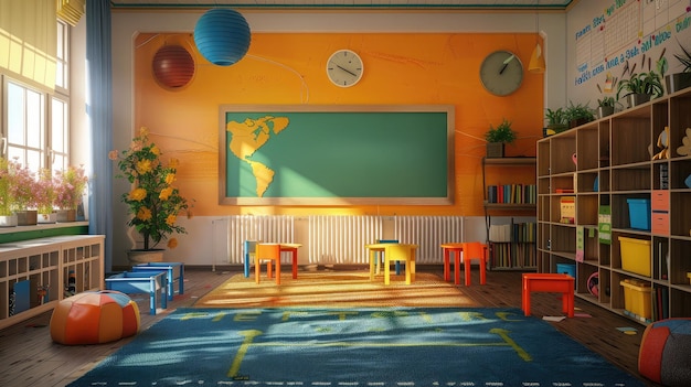 Photo elementary classroom back to school concept