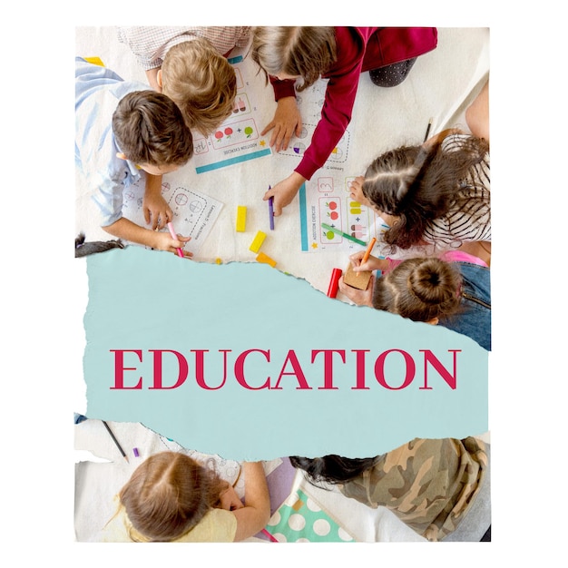 elementary education png poster kids drawing on table transparent background