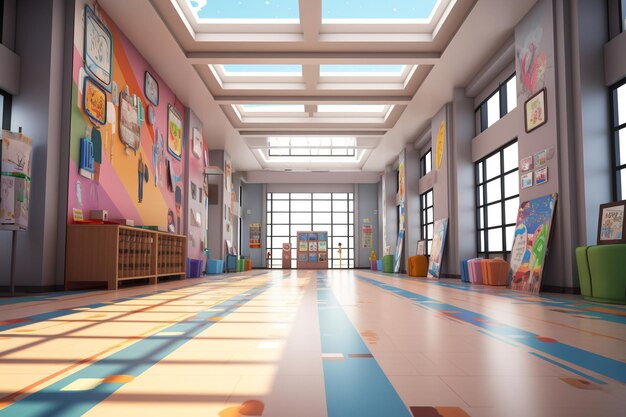 Elementary school corridor