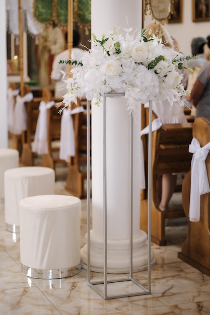 Elements of decor for first communion in church