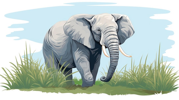 Photo elephant amidst tall grass