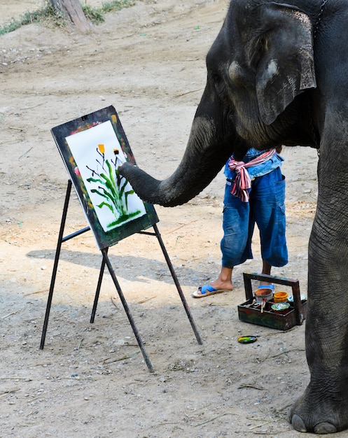 Elephant artist painting 