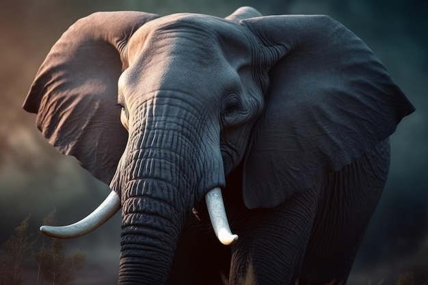 Elephant closeup Generate Ai