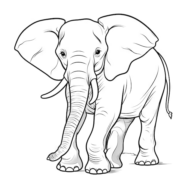 Photo elephant coloring page cartoon animal