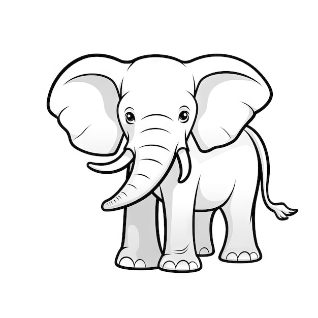 Photo elephant coloring page cartoon animal