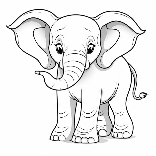 Photo elephant coloring page cartoon animal