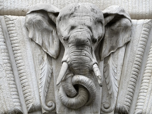 Elephant decoration on a building