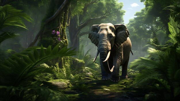 elephant in the forest generative ai