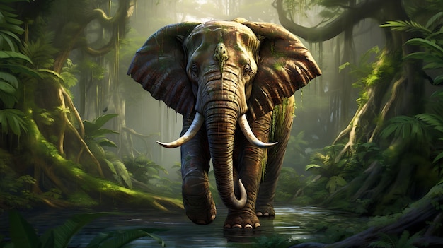 elephant in the forest generative ai