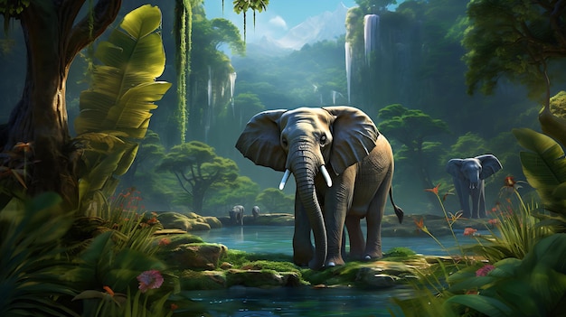 elephant in the forest generative ai