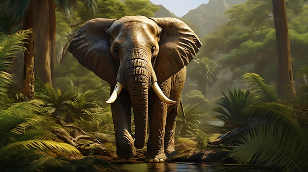 elephant in the forest generative ai