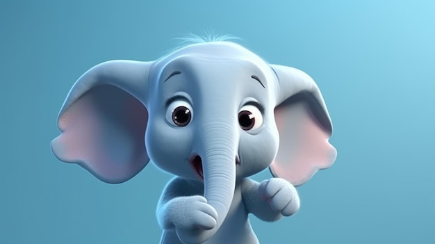 The elephant from the movie dumbo on blue background