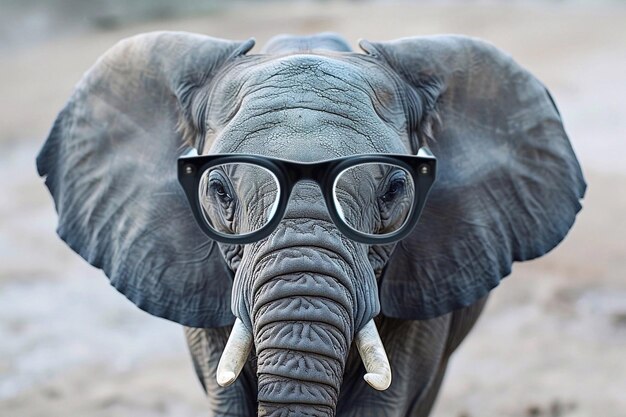 An elephant in glasses