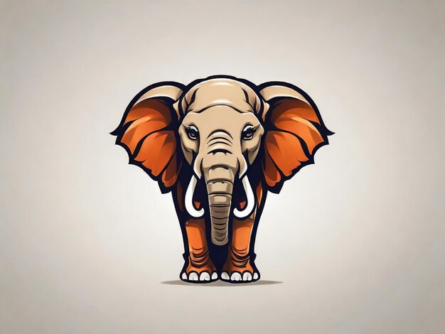 Foto elephant head cartoon mascotte logo illustratie vectorontwerp