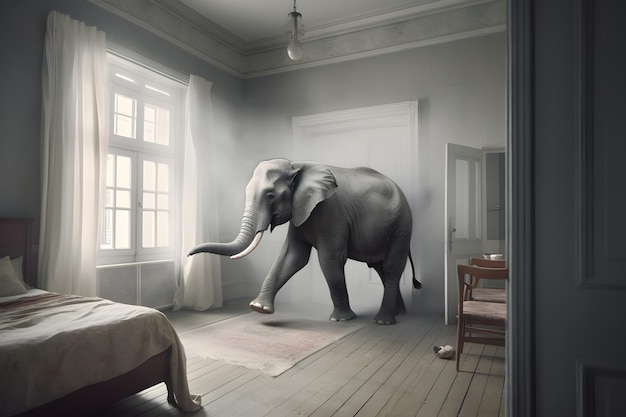 사진 방 안의 코끼리 2023년 5월에 생성된 신경망 실제 사람 장면이나 패턴을 기반으로 하지 않음