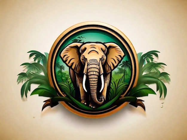 Foto illustrazione dell'icona vettoriale del logo dell'elefante