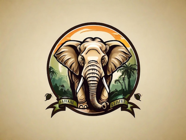 Foto illustrazione dell'icona vettoriale del logo dell'elefante