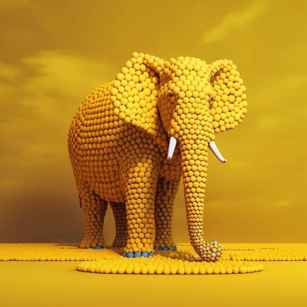 Photo an elephant made of balls