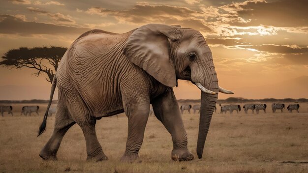 Elephant in national park of kenya africa