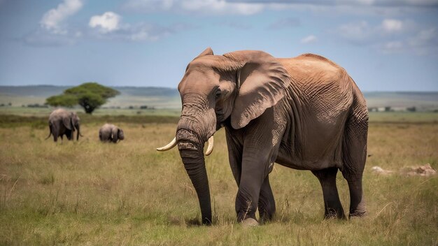 Elephant in national park of kenya africa