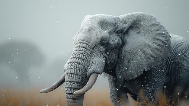 Elephant in the savannah