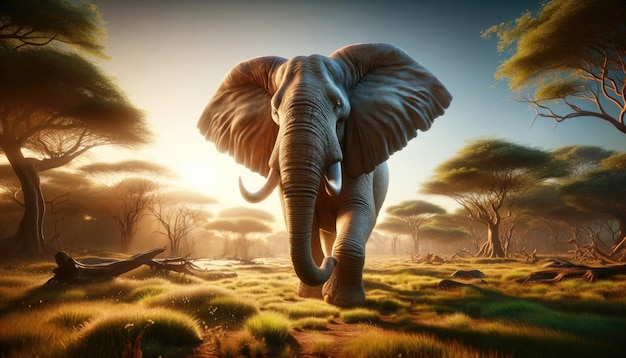 Elephant in the savannah