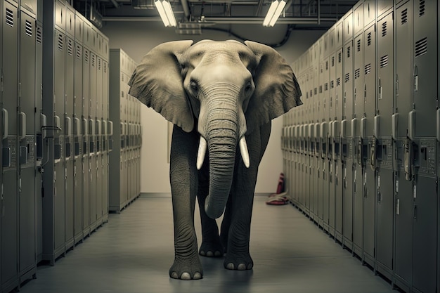 Elephant in the server room Concept of the big data and digital fragility Generated AI
