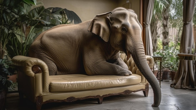 Premium Photo An Elephant Sitting On