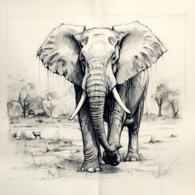 Elephant Sketch A Stunning Illustration Inspired By Eric Wallis And Arthur Sarnoff