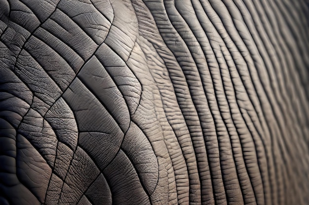 Elephant Skin Texture Background Wrinkled Animal Leather Elephant Skin Closeup Generative AI Illustration