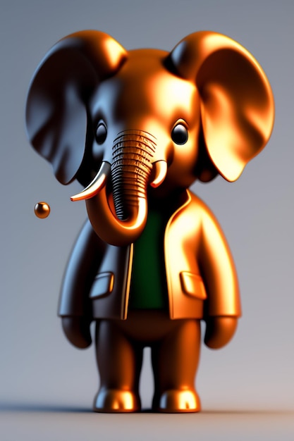 An elephant standing to one side an elephant with colored skin has been created by AI