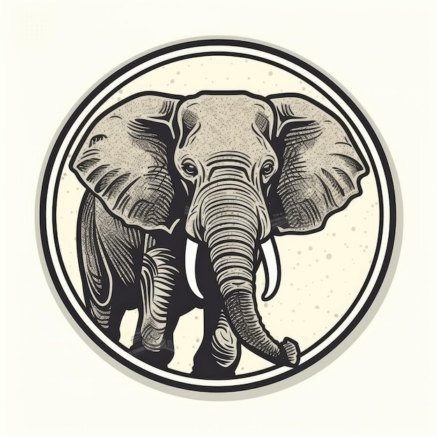 Elephant sticker isolated ai generated