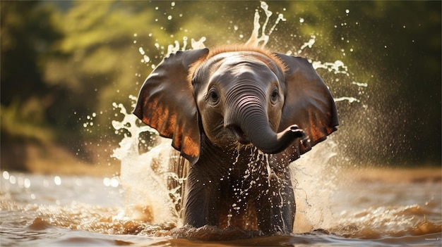 Foto elefante in acqua