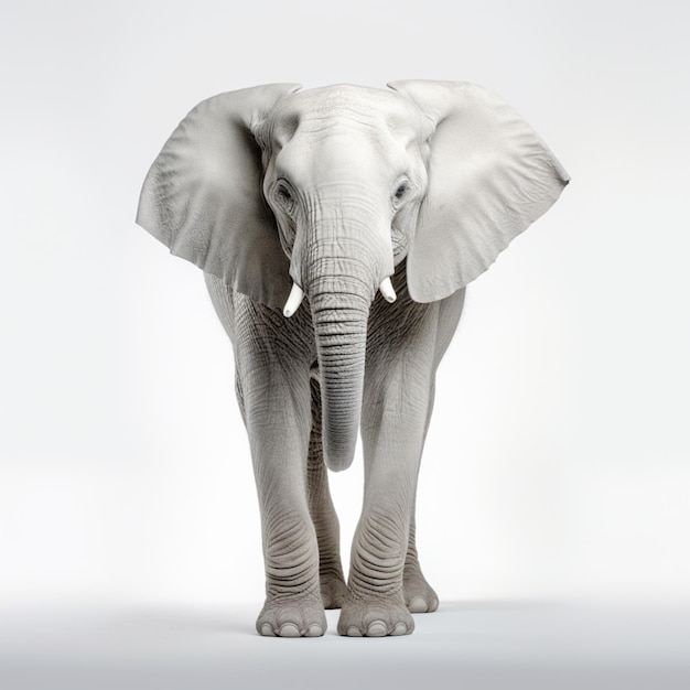 Elephant on white background