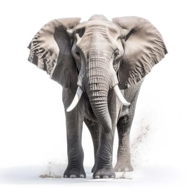 Elephant on white background