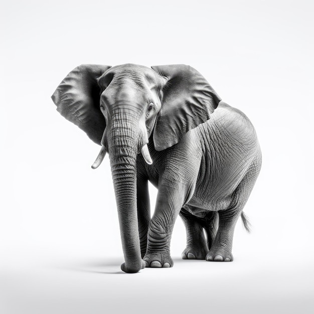 Elephant on white background