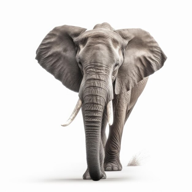 Elephant on white background