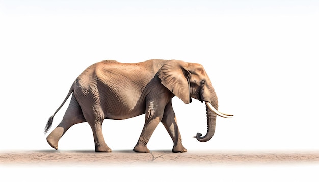 A elephant on white background