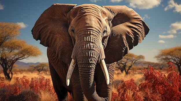 ナミビアの野生のゾウ アフリカジェネレーティブ