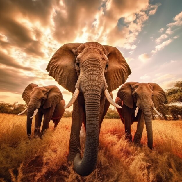 Elephant Wildlife Photography Generative AI