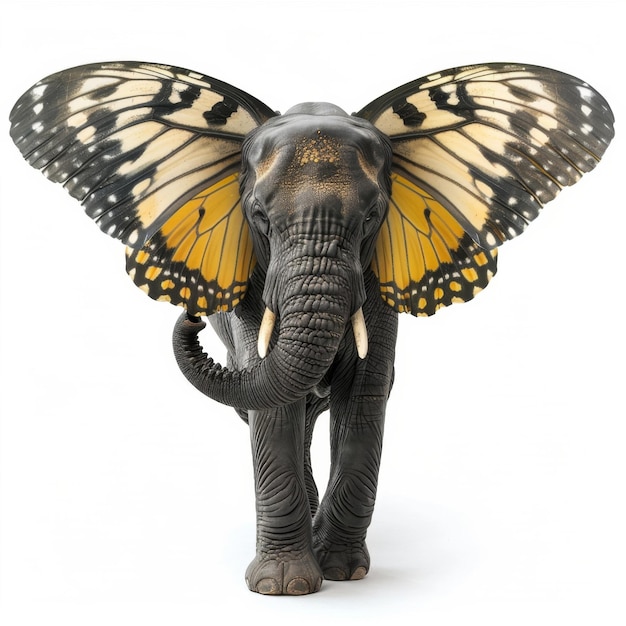 Elephant with butterfly ears