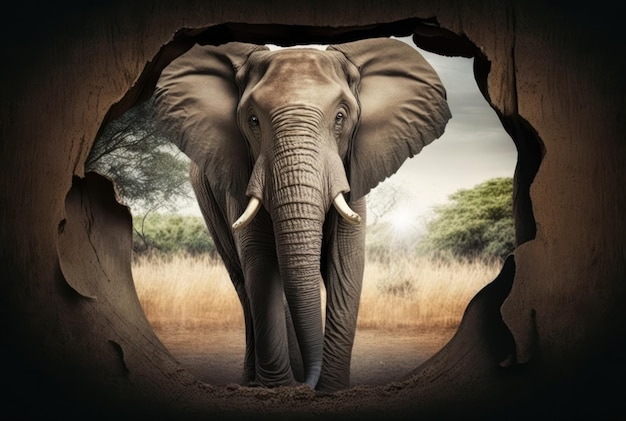 Elephant with copy space background World wildlife day concept