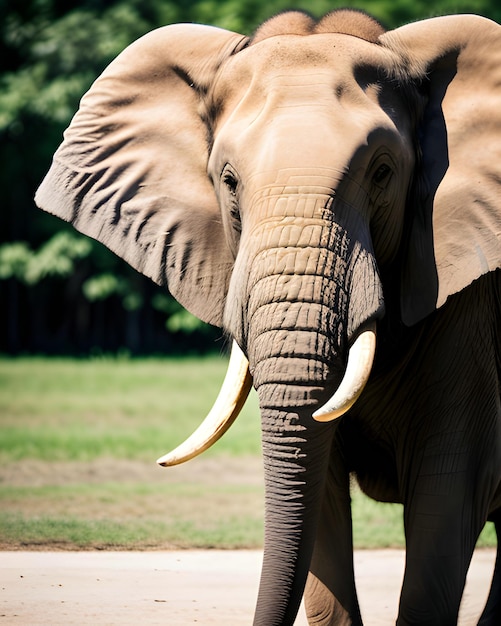 Foto un elefante con un orecchio grande